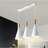 White Metal Cone Shaped Pendant Light Modern Kitchen Island Cluster Ceiling Lamp