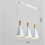 White Metal Cone Shaped Pendant Light Modern Kitchen Island Cluster Ceiling Lamp