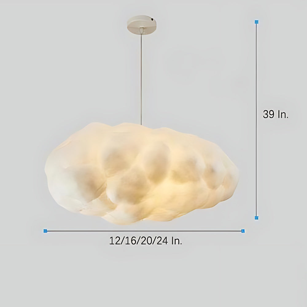White Modern Artistic Cloud Pendant Light for Dining Room Kitchen Island Hanging Ceiling Lamp