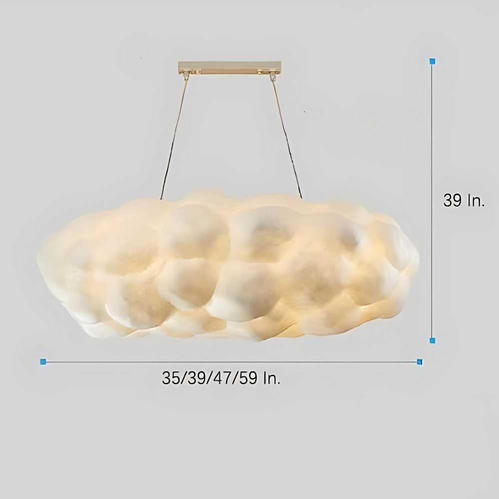 White Modern Artistic Cloud Pendant Light for Dining Room Kitchen Island Hanging Ceiling Lamp