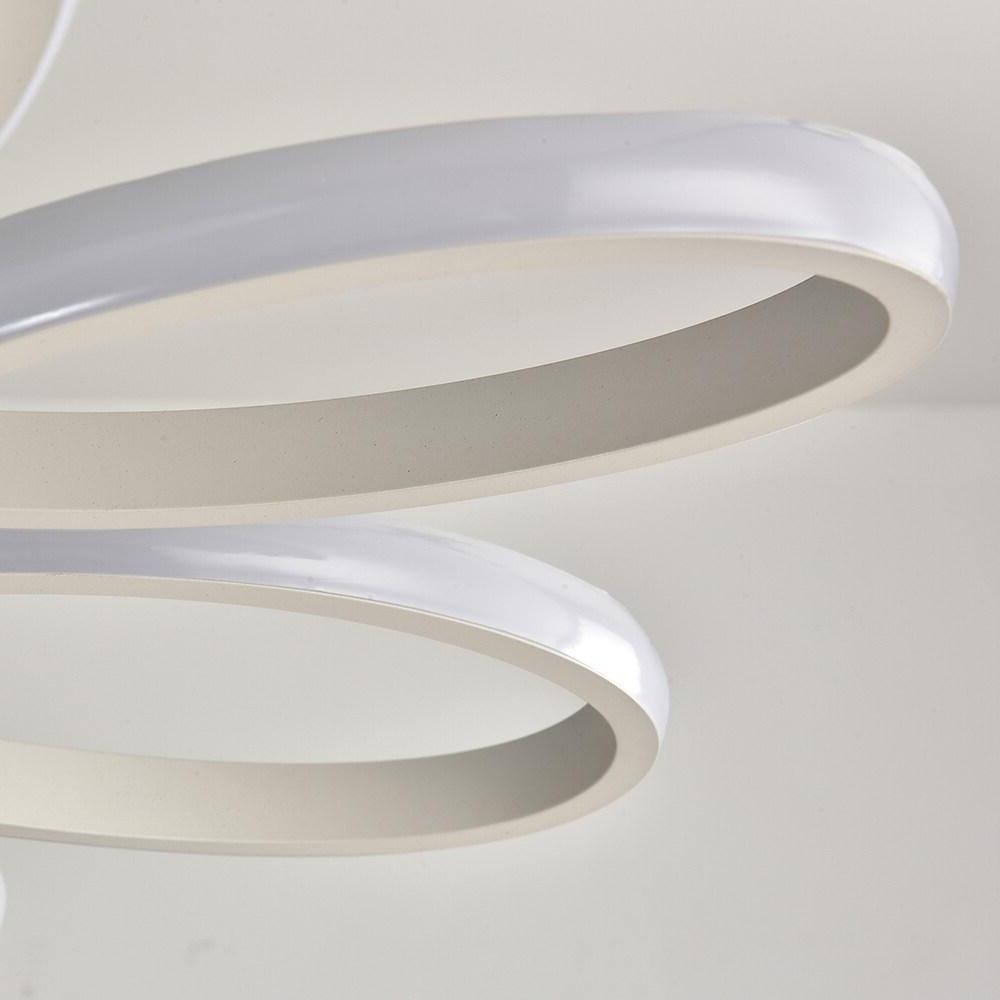 White Modern Flower LED Pendant Light Dimmable Curved Floral Hanging Ceiling Fixture