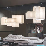 White Nuvola Cloud Shaped Fiberglass Pendant Lamp Modern Textured Hanging Light