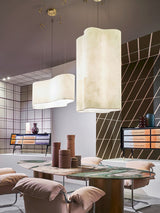 White Nuvola Cloud Shaped Fiberglass Pendant Lamp Modern Textured Hanging Light