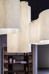White Nuvola Cloud Shaped Fiberglass Pendant Lamp Modern Textured Hanging Light