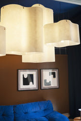 White Nuvola Cloud Shaped Fiberglass Pendant Lamp Modern Textured Hanging Light