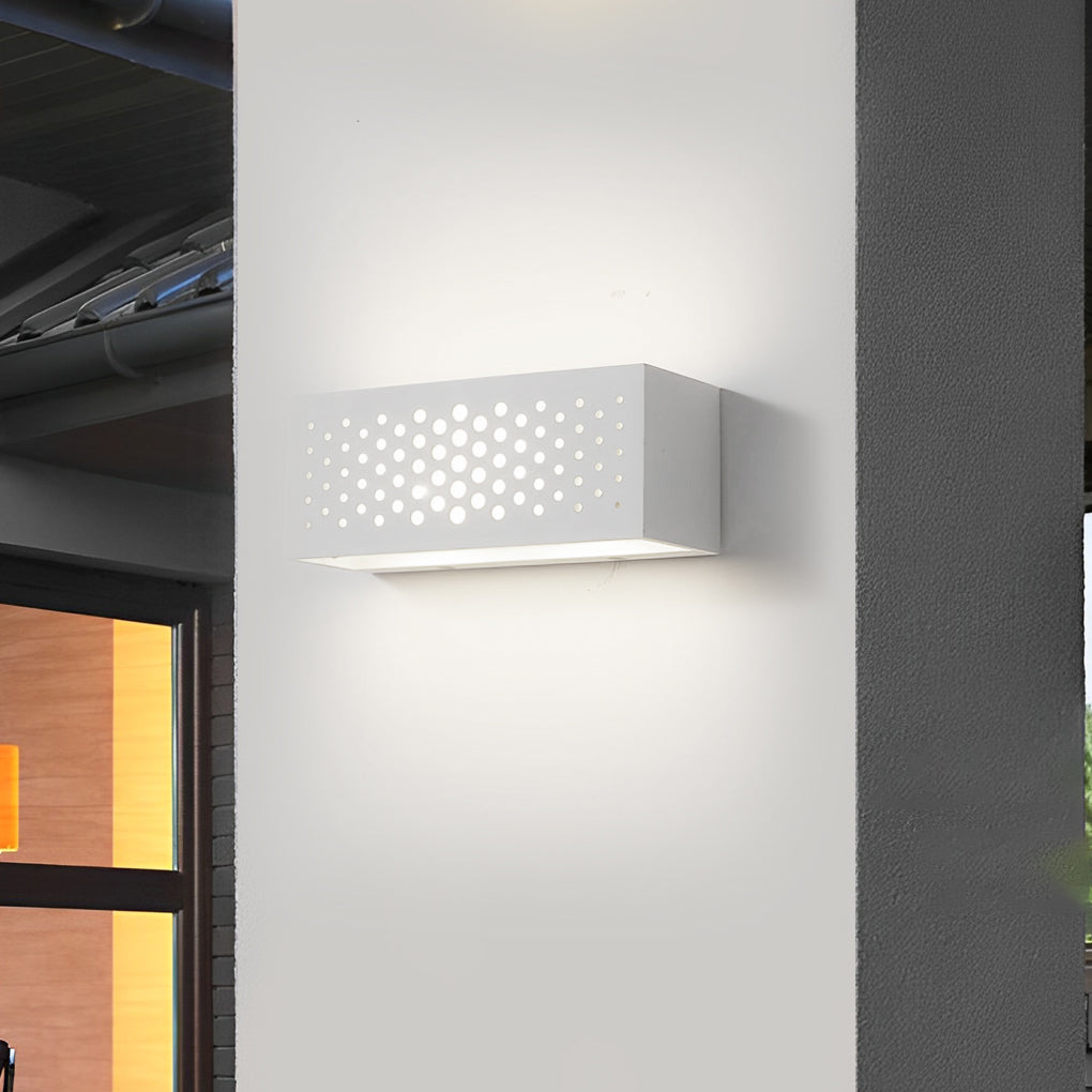 White Rectangular Plaster LED Wall Sconce Modern Up and Down Indoor Lighting Fixture