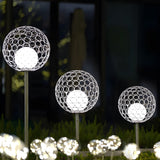 White Solar Powered Dandelion Sphere Garden Stake LED Outdoor Landscape Light