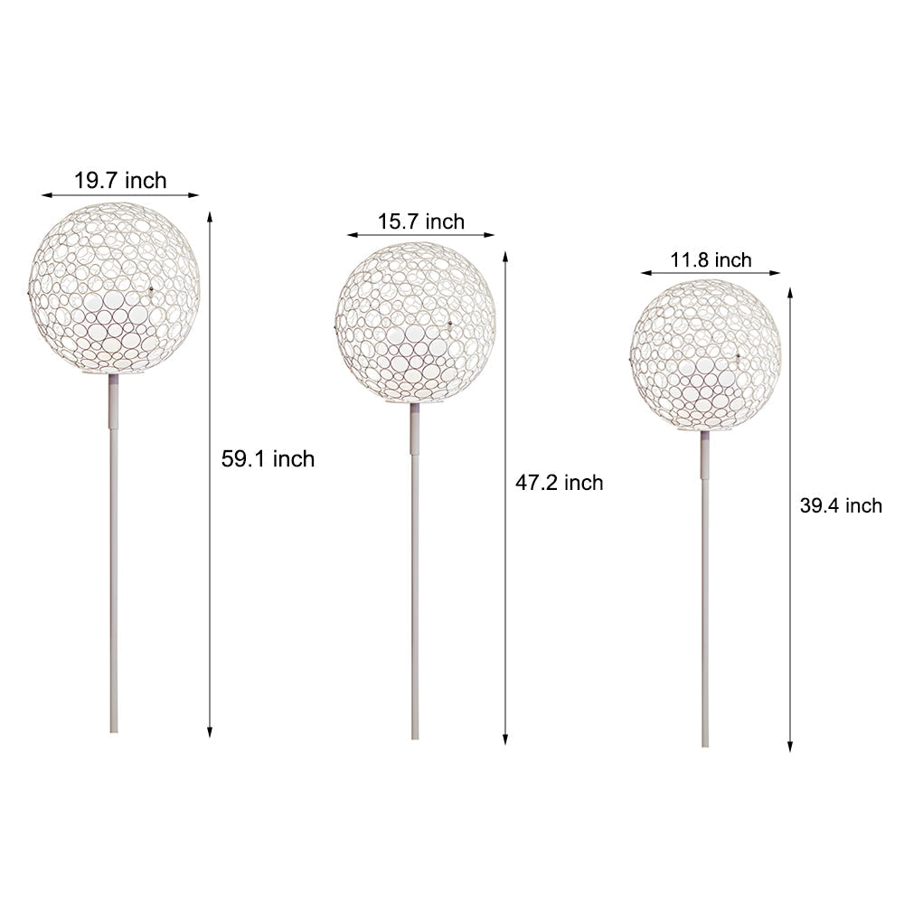 White Solar Powered Dandelion Sphere Garden Stake LED Outdoor Landscape Light