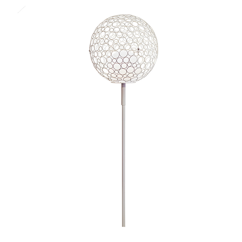 White Solar Powered Dandelion Sphere Garden Stake LED Outdoor Landscape Light