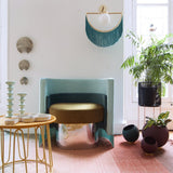 Wink Retro Tassel Wall Sconce Gold Geometric Fabric Fringe Wall Light for Bedroom