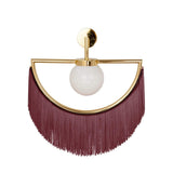 Wink Retro Tassel Wall Sconce Gold Geometric Fabric Fringe Wall Light for Bedroom