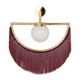 Wink Retro Tassel Wall Sconce Gold Geometric Fabric Fringe Wall Light for Bedroom