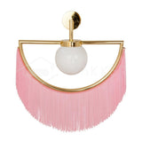 Wink Retro Tassel Wall Sconce Gold Geometric Fabric Fringe Wall Light for Bedroom