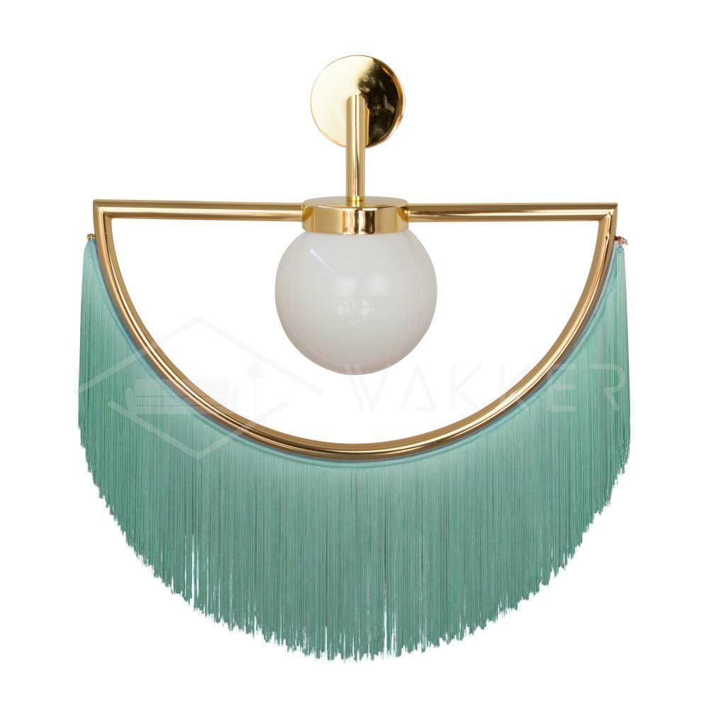 Wink Retro Tassel Wall Sconce Gold Geometric Fabric Fringe Wall Light for Bedroom