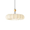 Winnie Veil Fabric Pendant Light with Wood Accents Modern Ceiling Hanging Fixture for Dining Room