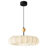 Winnie Veil Fabric Pendant Light with Wood Accents Modern Ceiling Hanging Fixture for Dining Room