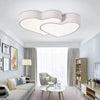 Modern Dimmable Heart Shaped LED Flush Mount Ceiling Light with Remote Control Metal Fixture