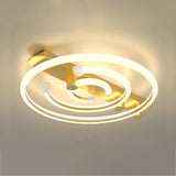 Modern Abstract Circular LED Flush Mount Ceiling Lamp for Bedroom and Office
