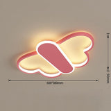 Modern Butterfly LED Flush Mount Ceiling Light Dimmable Remote Control Kids Bedroom Fixture