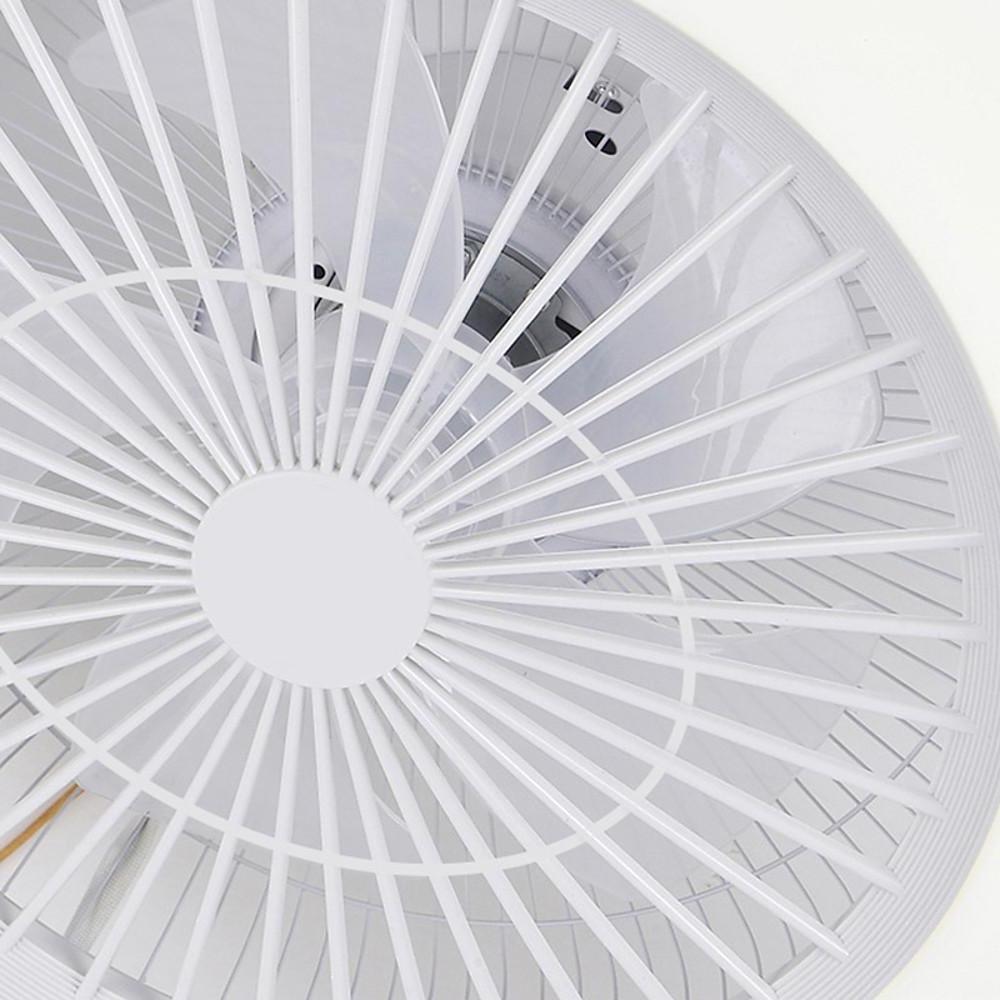 Modern 20 Inch Low Profile Bladeless Ceiling Fan with Dimmable LED Light and Remote Control