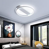Modern Circle Rectangle Combined LED Flush Mount Ceiling Light Geometric Minimalist Fixture