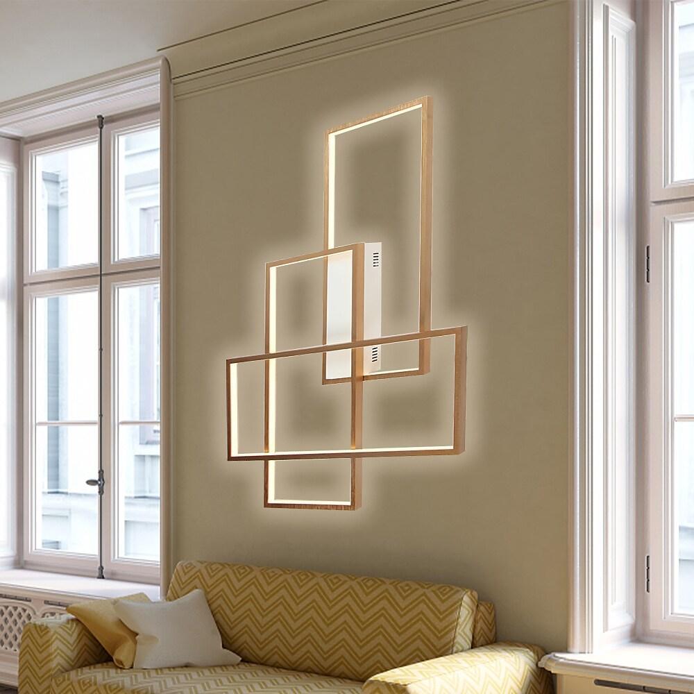Modern Geometric LED Ceiling Light Overlapping Rectangles Flush Mount Aluminum Fixture