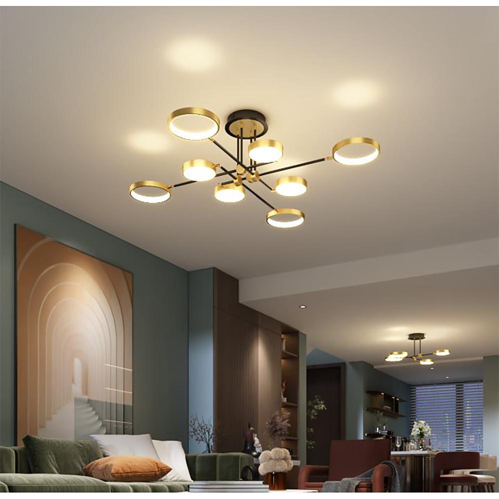 Modern Circular 8 Light LED Ceiling Fixture Nordic Flush Mount Chandelier for Living Room