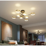Modern Circular 8 Light LED Ceiling Fixture Nordic Flush Mount Chandelier for Living Room