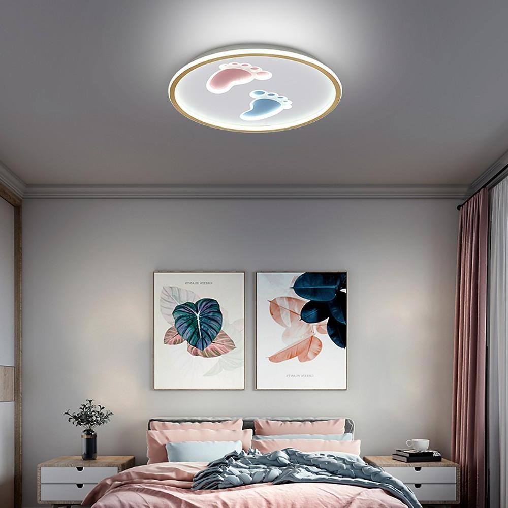 Modern Footprint Design LED Ceiling Light Nordic Metal Flush Mount for Bedroom Playroom