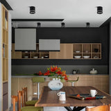 Modern Minimalist LED Flush Mount Ceiling Light Cylindrical Aluminum Geometric Fixture White Black