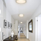 Modern Geometric Round Metal LED Flush Mount Ceiling Light for Bedroom Kitchen and Office