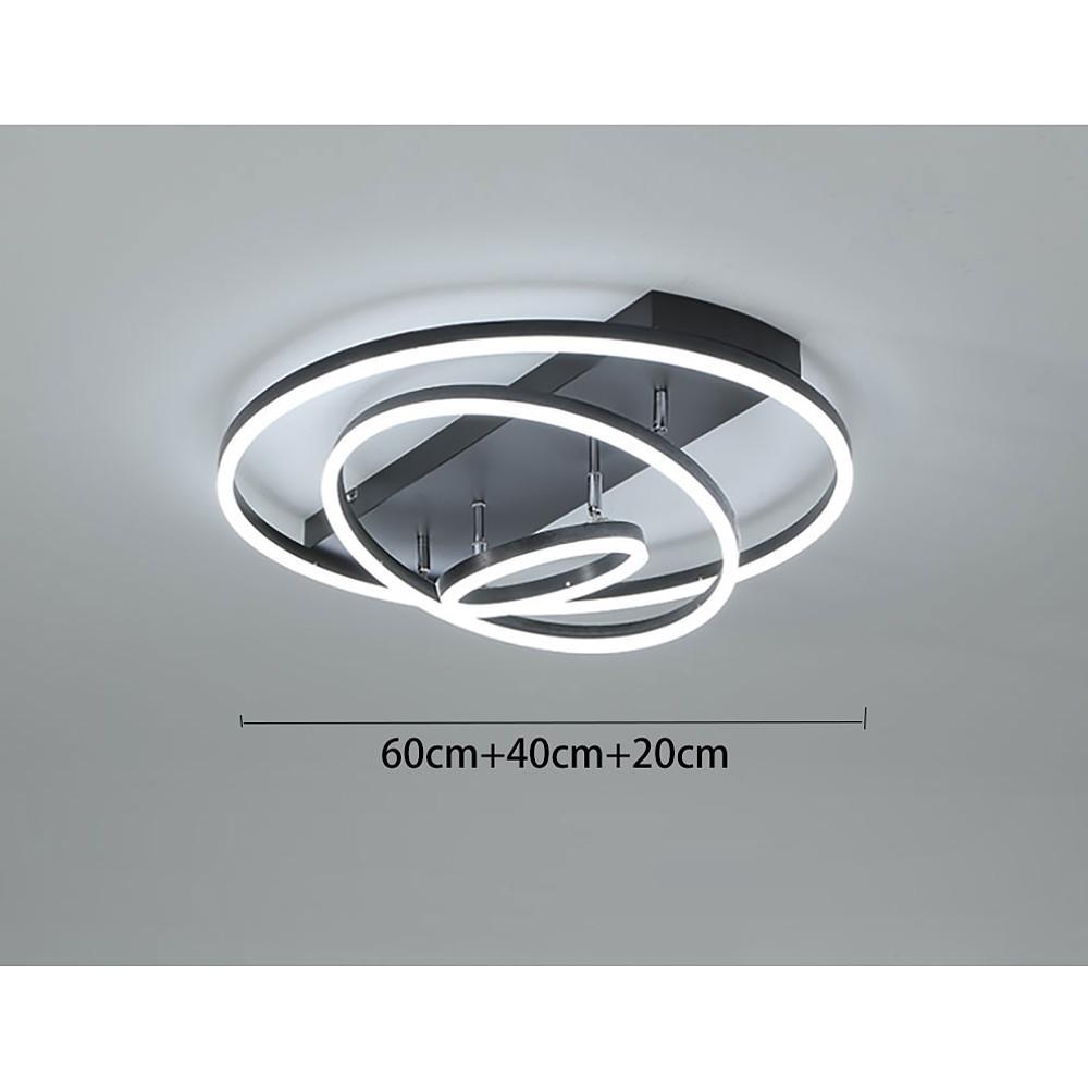 Modern 3 Ring Acrylic LED Flush Mount Ceiling Light Fixture for Living Room Bedroom