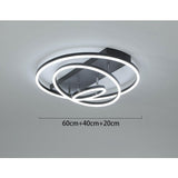 Modern 3 Ring Acrylic LED Flush Mount Ceiling Light Fixture for Living Room Bedroom