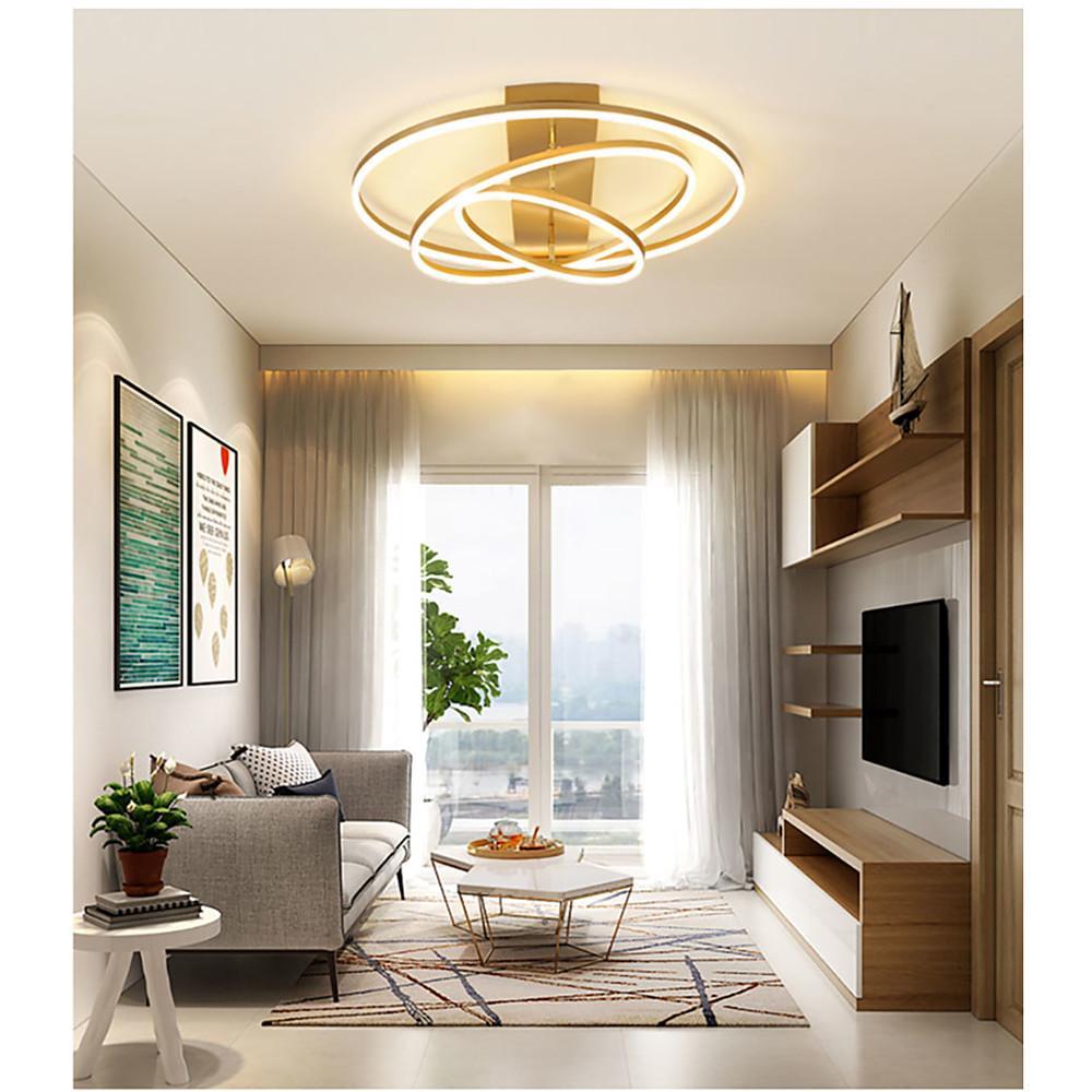 Modern 3 Ring Acrylic LED Flush Mount Ceiling Light Fixture for Living Room Bedroom