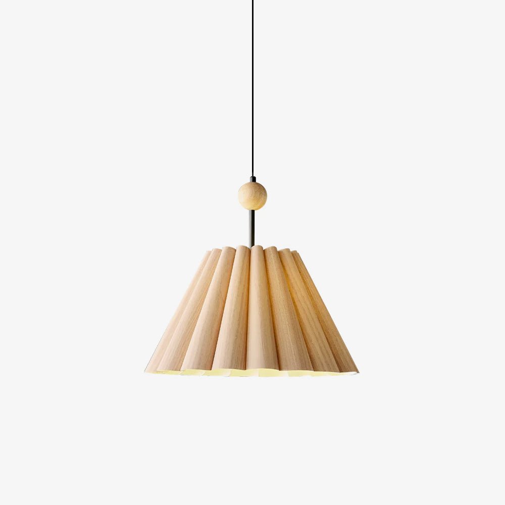 Woodland Mid Century Modern Wooden Ceiling Pendant Lamp with Parchment Diffuser