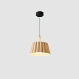 Woodland Mid Century Modern Wooden Ceiling Pendant Lamp with Parchment Diffuser