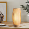 Woven Bamboo Japanese Lantern LED Table Lamp for Zen Bedroom and Living Room Decor
