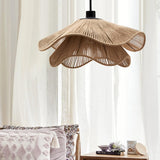 Woven Hemp Rope Straw Hat Pendant Light Natural Rustic Hanging Ceiling Lamp