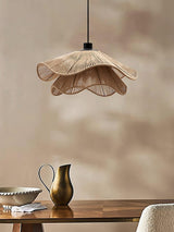 Woven Hemp Rope Straw Hat Pendant Light Natural Rustic Hanging Ceiling Lamp
