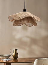 Woven Hemp Rope Straw Hat Pendant Light Natural Rustic Hanging Ceiling Lamp