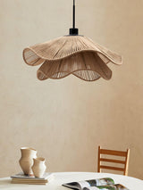 Woven Hemp Rope Straw Hat Pendant Light Natural Rustic Hanging Ceiling Lamp
