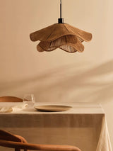 Woven Hemp Rope Straw Hat Pendant Light Natural Rustic Hanging Ceiling Lamp