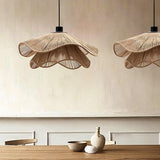 Woven Hemp Rope Straw Hat Pendant Light Natural Rustic Hanging Ceiling Lamp