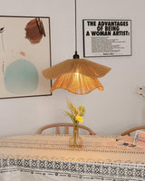 Woven Hemp Rope Straw Hat Pendant Light Natural Rustic Hanging Ceiling Lamp