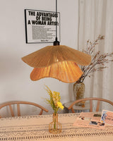 Woven Hemp Rope Straw Hat Pendant Light Natural Rustic Hanging Ceiling Lamp