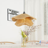 Woven Hemp Rope Straw Hat Pendant Light Natural Rustic Hanging Ceiling Lamp