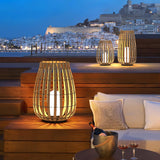 Woven Rattan Landscape Lantern Outdoor Floor Lamp IP65 Waterproof Garden Light
