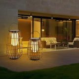 Woven Rattan Landscape Lantern Outdoor Floor Lamp IP65 Waterproof Garden Light