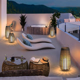 Woven Rattan Landscape Lantern Outdoor Floor Lamp IP65 Waterproof Garden Light