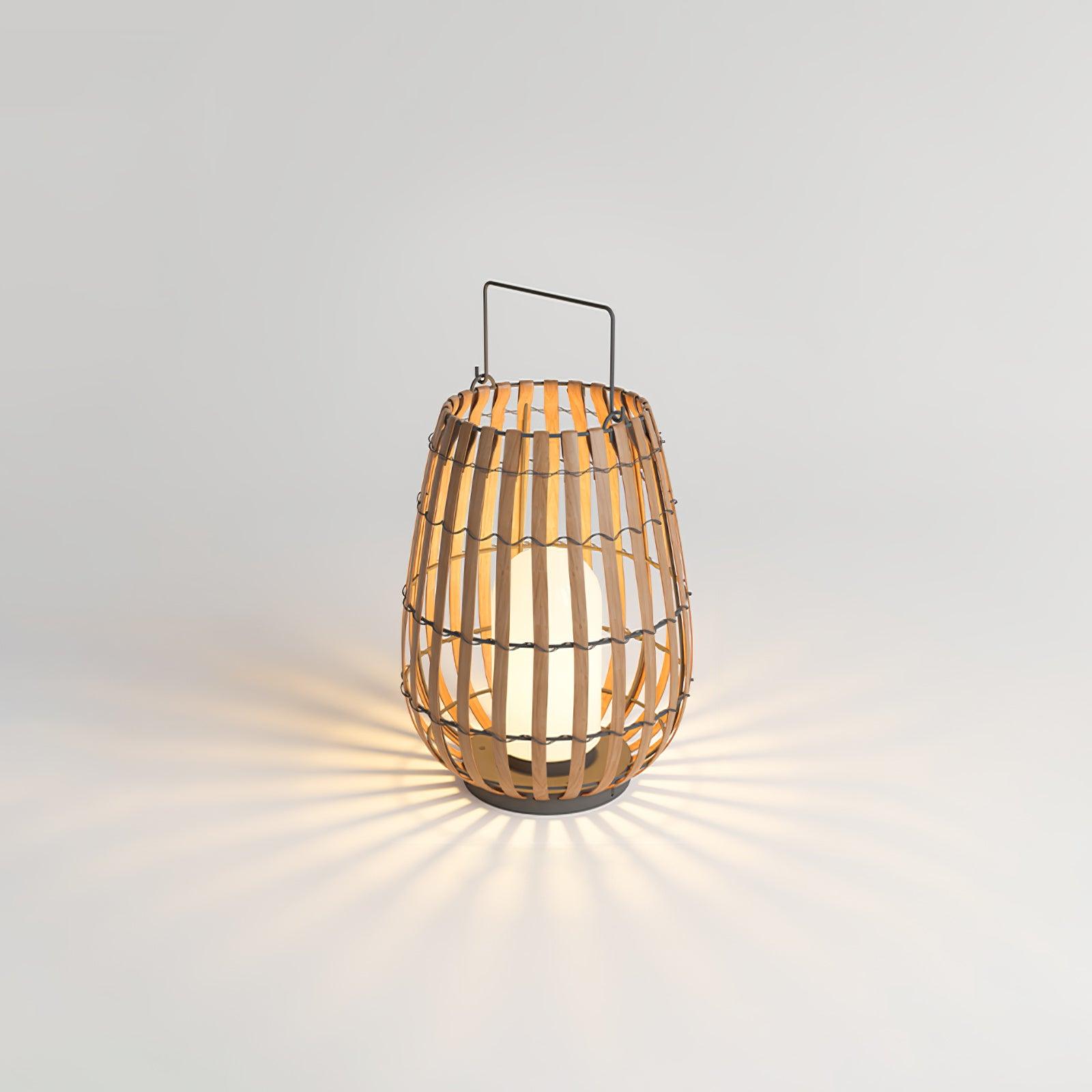 Woven Rattan Landscape Lantern Outdoor Floor Lamp IP65 Waterproof Garden Light